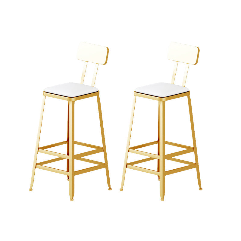 Leather Bar Stool Glam Backrest Counter Stool for Living Room 2 Piece Set Clearhalo 'Bar Furniture' 'Bar Stools' 'bar_stools' 'furn' 'furn_bar_stools' 'Furniture' 'Kitchen & Dining Furniture' 6473183