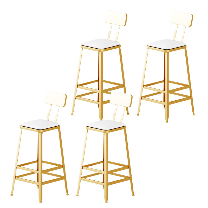 Leather Bar Stool Glam Backrest Counter Stool for Living Room 4 Piece Set Clearhalo 'Bar Furniture' 'Bar Stools' 'bar_stools' 'furn' 'furn_bar_stools' 'Furniture' 'Kitchen & Dining Furniture' 6473184
