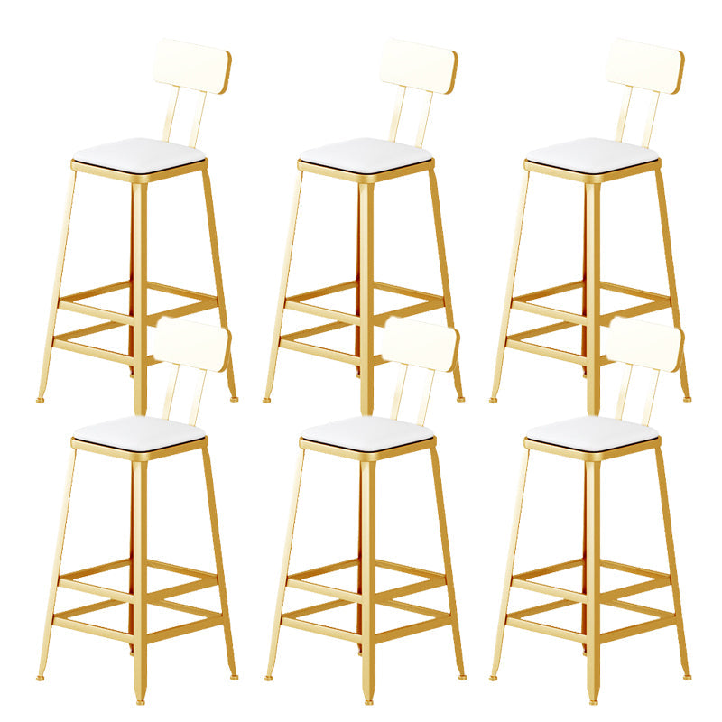 Leather Bar Stool Glam Backrest Counter Stool for Living Room 6 Piece Set Clearhalo 'Bar Furniture' 'Bar Stools' 'bar_stools' 'furn' 'furn_bar_stools' 'Furniture' 'Kitchen & Dining Furniture' 6473186