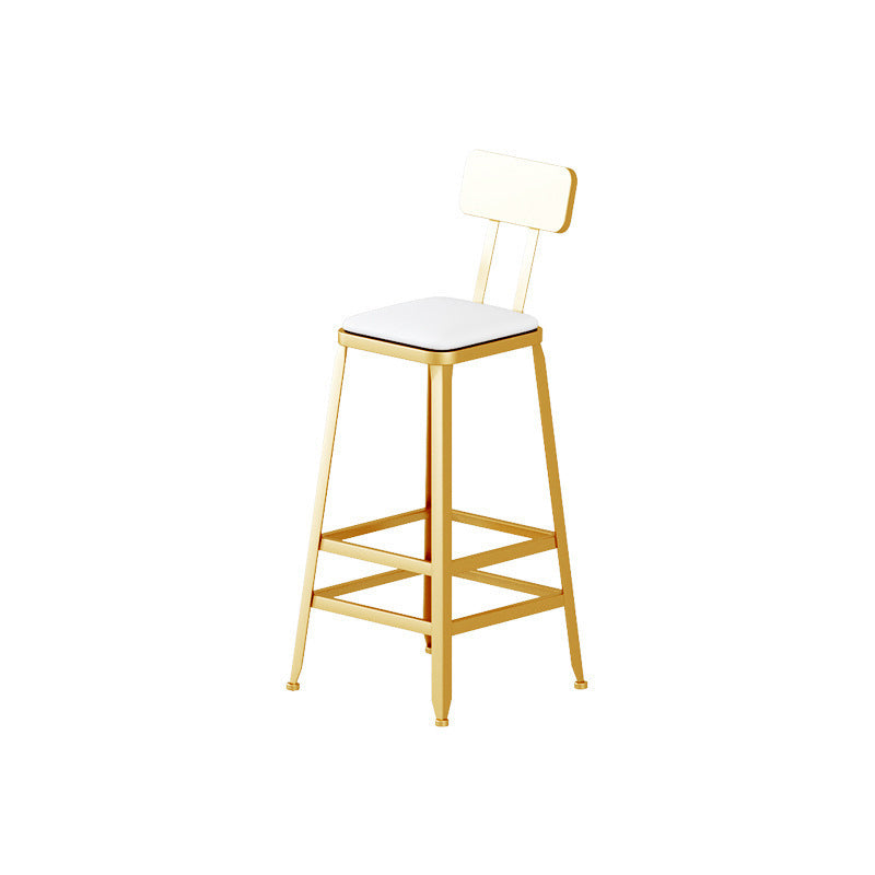 Leather Bar Stool Glam Backrest Counter Stool for Living Room Clearhalo 'Bar Furniture' 'Bar Stools' 'bar_stools' 'furn' 'furn_bar_stools' 'Furniture' 'Kitchen & Dining Furniture' 6473190