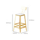 Leather Bar Stool Glam Backrest Counter Stool for Living Room Clearhalo 'Bar Furniture' 'Bar Stools' 'bar_stools' 'furn' 'furn_bar_stools' 'Furniture' 'Kitchen & Dining Furniture' 6473194