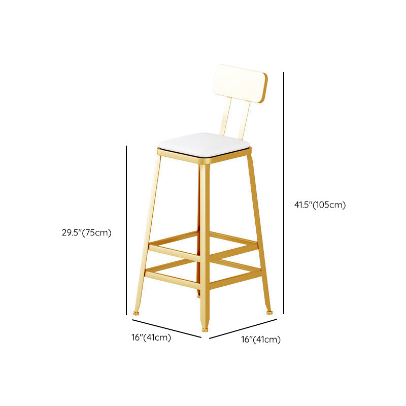 Leather Bar Stool Glam Backrest Counter Stool for Living Room Clearhalo 'Bar Furniture' 'Bar Stools' 'bar_stools' 'furn' 'furn_bar_stools' 'Furniture' 'Kitchen & Dining Furniture' 6473194