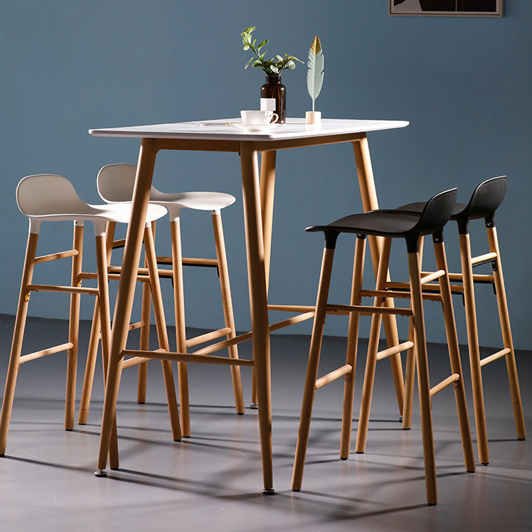 Scandinavian Solid Wood Legs Bar Stool Armless Plastic Bar Stool for Living Room Clearhalo 'Bar Furniture' 'Bar Stools' 'bar_stools' 'furn' 'furn_bar_stools' 'Furniture' 'Kitchen & Dining Furniture' 6473195