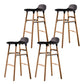 Scandinavian Solid Wood Legs Bar Stool Armless Plastic Bar Stool for Living Room Black 4 Piece Set Clearhalo 'Bar Furniture' 'Bar Stools' 'bar_stools' 'furn' 'furn_bar_stools' 'Furniture' 'Kitchen & Dining Furniture' 6473198