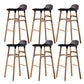 Scandinavian Solid Wood Legs Bar Stool Armless Plastic Bar Stool for Living Room Black 6 Piece Set Clearhalo 'Bar Furniture' 'Bar Stools' 'bar_stools' 'furn' 'furn_bar_stools' 'Furniture' 'Kitchen & Dining Furniture' 6473200