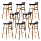 Scandinavian Solid Wood Legs Bar Stool Armless Plastic Bar Stool for Living Room Black 8 Piece Set Clearhalo 'Bar Furniture' 'Bar Stools' 'bar_stools' 'furn' 'furn_bar_stools' 'Furniture' 'Kitchen & Dining Furniture' 6473202