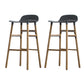 Scandinavian Solid Wood Legs Bar Stool Armless Plastic Bar Stool for Living Room Grey 2 Piece Set Clearhalo 'Bar Furniture' 'Bar Stools' 'bar_stools' 'furn' 'furn_bar_stools' 'Furniture' 'Kitchen & Dining Furniture' 6473205