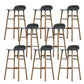 Scandinavian Solid Wood Legs Bar Stool Armless Plastic Bar Stool for Living Room Grey 8 Piece Set Clearhalo 'Bar Furniture' 'Bar Stools' 'bar_stools' 'furn' 'furn_bar_stools' 'Furniture' 'Kitchen & Dining Furniture' 6473211