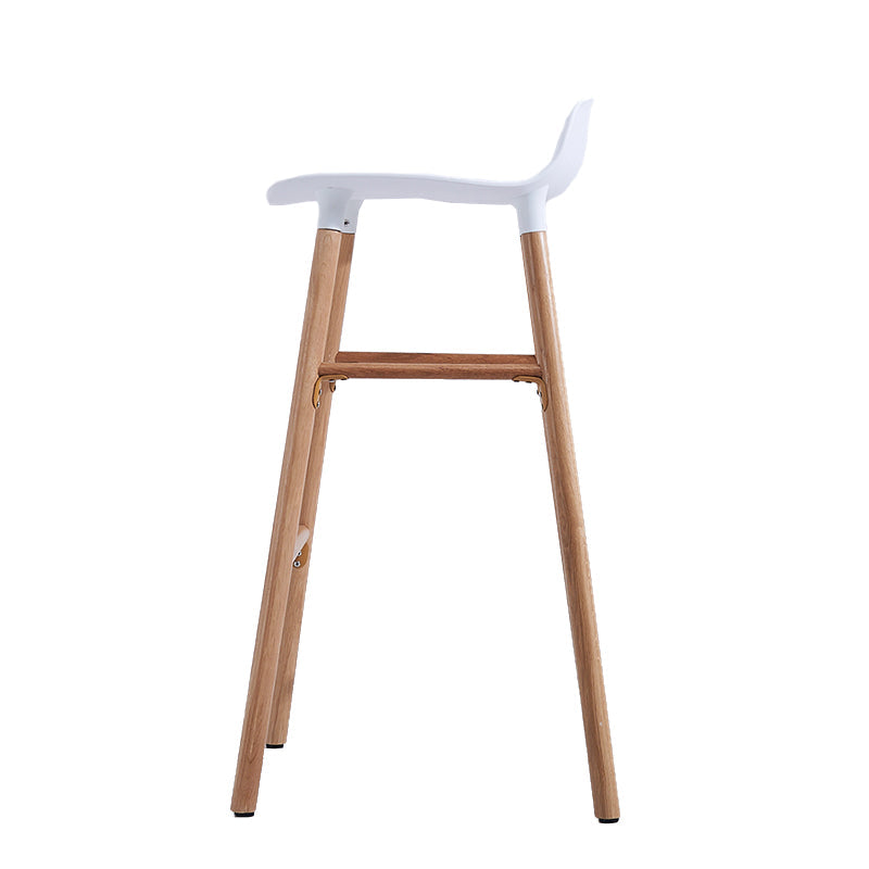 Scandinavian Solid Wood Legs Bar Stool Armless Plastic Bar Stool for Living Room White 1 Piece Clearhalo 'Bar Furniture' 'Bar Stools' 'bar_stools' 'furn' 'furn_bar_stools' 'Furniture' 'Kitchen & Dining Furniture' 6473212