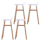 Scandinavian Solid Wood Legs Bar Stool Armless Plastic Bar Stool for Living Room White 4 Piece Set Clearhalo 'Bar Furniture' 'Bar Stools' 'bar_stools' 'furn' 'furn_bar_stools' 'Furniture' 'Kitchen & Dining Furniture' 6473214