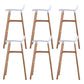 Scandinavian Solid Wood Legs Bar Stool Armless Plastic Bar Stool for Living Room White 6 Piece Set Clearhalo 'Bar Furniture' 'Bar Stools' 'bar_stools' 'furn' 'furn_bar_stools' 'Furniture' 'Kitchen & Dining Furniture' 6473215
