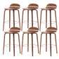 Indoor Armless Low Back Bar Height Stool Beech Solid Wood Bar Stool Walnut 6 Piece Set Clearhalo 'Bar Furniture' 'Bar Stools' 'bar_stools' 'furn' 'furn_bar_stools' 'Furniture' 'Kitchen & Dining Furniture' 6473245