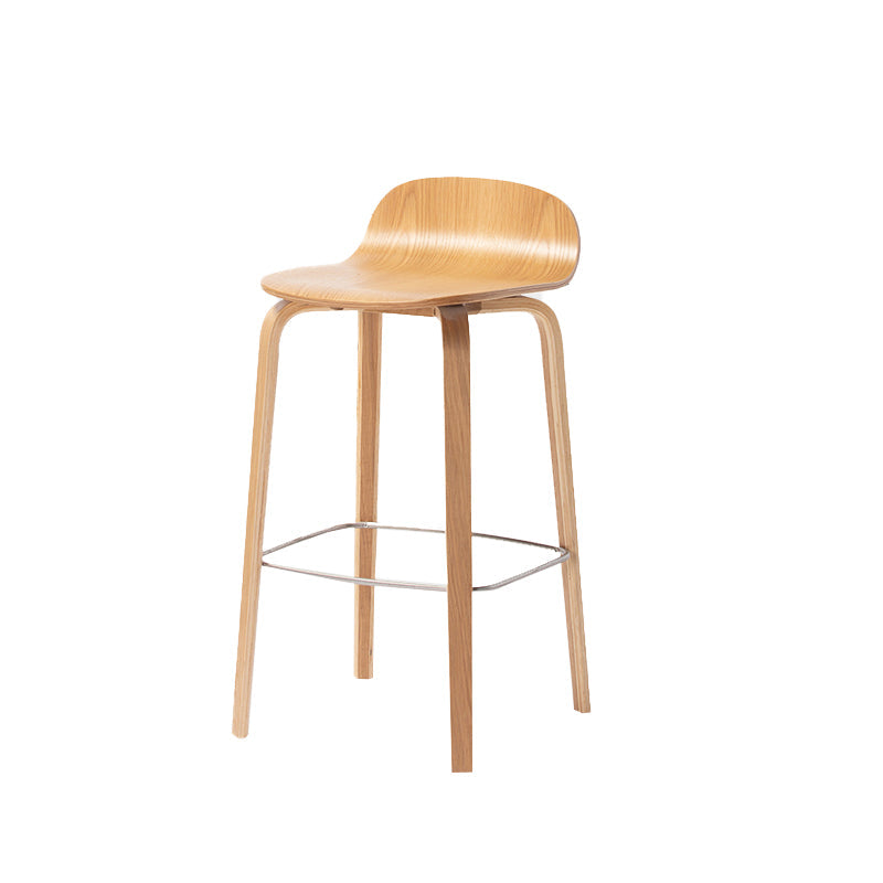 Indoor Armless Low Back Bar Height Stool Beech Solid Wood Bar Stool Natural 1 Piece Clearhalo 'Bar Furniture' 'Bar Stools' 'bar_stools' 'furn' 'furn_bar_stools' 'Furniture' 'Kitchen & Dining Furniture' 6473249