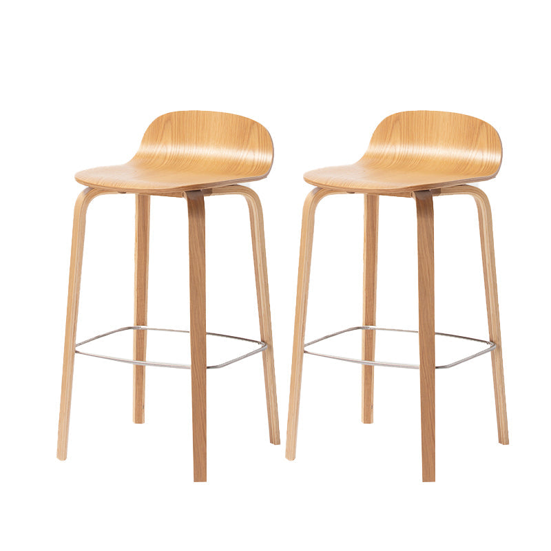 Indoor Armless Low Back Bar Height Stool Beech Solid Wood Bar Stool Natural 2 Piece Set Clearhalo 'Bar Furniture' 'Bar Stools' 'bar_stools' 'furn' 'furn_bar_stools' 'Furniture' 'Kitchen & Dining Furniture' 6473252
