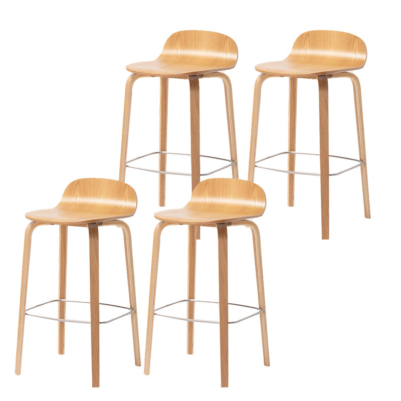 Indoor Armless Low Back Bar Height Stool Beech Solid Wood Bar Stool Natural 4 Piece Set Clearhalo 'Bar Furniture' 'Bar Stools' 'bar_stools' 'furn' 'furn_bar_stools' 'Furniture' 'Kitchen & Dining Furniture' 6473254