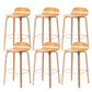 Indoor Armless Low Back Bar Height Stool Beech Solid Wood Bar Stool Natural 6 Piece Set Clearhalo 'Bar Furniture' 'Bar Stools' 'bar_stools' 'furn' 'furn_bar_stools' 'Furniture' 'Kitchen & Dining Furniture' 6473256