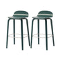 Indoor Armless Low Back Bar Height Stool Beech Solid Wood Bar Stool Dark Green 2 Piece Set Clearhalo 'Bar Furniture' 'Bar Stools' 'bar_stools' 'furn' 'furn_bar_stools' 'Furniture' 'Kitchen & Dining Furniture' 6473261