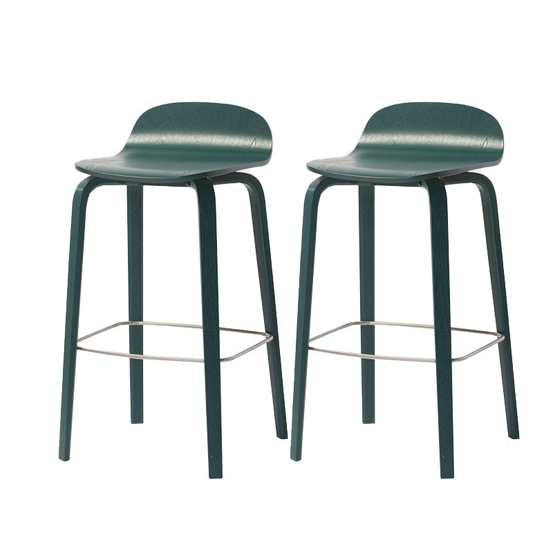 Indoor Armless Low Back Bar Height Stool Beech Solid Wood Bar Stool Dark Green 2 Piece Set Clearhalo 'Bar Furniture' 'Bar Stools' 'bar_stools' 'furn' 'furn_bar_stools' 'Furniture' 'Kitchen & Dining Furniture' 6473261