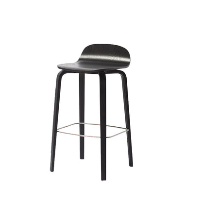 Indoor Armless Low Back Bar Height Stool Beech Solid Wood Bar Stool Black 1 Piece Clearhalo 'Bar Furniture' 'Bar Stools' 'bar_stools' 'furn' 'furn_bar_stools' 'Furniture' 'Kitchen & Dining Furniture' 6473267