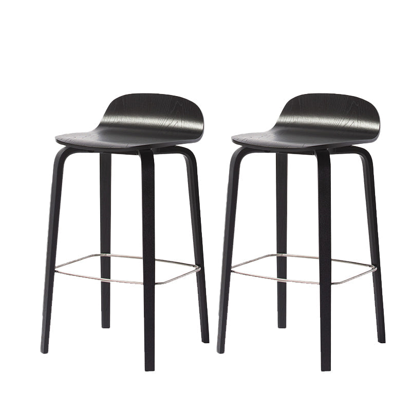 Indoor Armless Low Back Bar Height Stool Beech Solid Wood Bar Stool Black 2 Piece Set Clearhalo 'Bar Furniture' 'Bar Stools' 'bar_stools' 'furn' 'furn_bar_stools' 'Furniture' 'Kitchen & Dining Furniture' 6473268