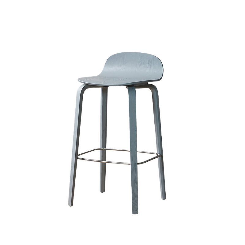 Indoor Armless Low Back Bar Height Stool Beech Solid Wood Bar Stool Grey 1 Piece Clearhalo 'Bar Furniture' 'Bar Stools' 'bar_stools' 'furn' 'furn_bar_stools' 'Furniture' 'Kitchen & Dining Furniture' 6473272