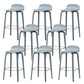 Indoor Armless Low Back Bar Height Stool Beech Solid Wood Bar Stool Grey 8 Piece Set Clearhalo 'Bar Furniture' 'Bar Stools' 'bar_stools' 'furn' 'furn_bar_stools' 'Furniture' 'Kitchen & Dining Furniture' 6473276