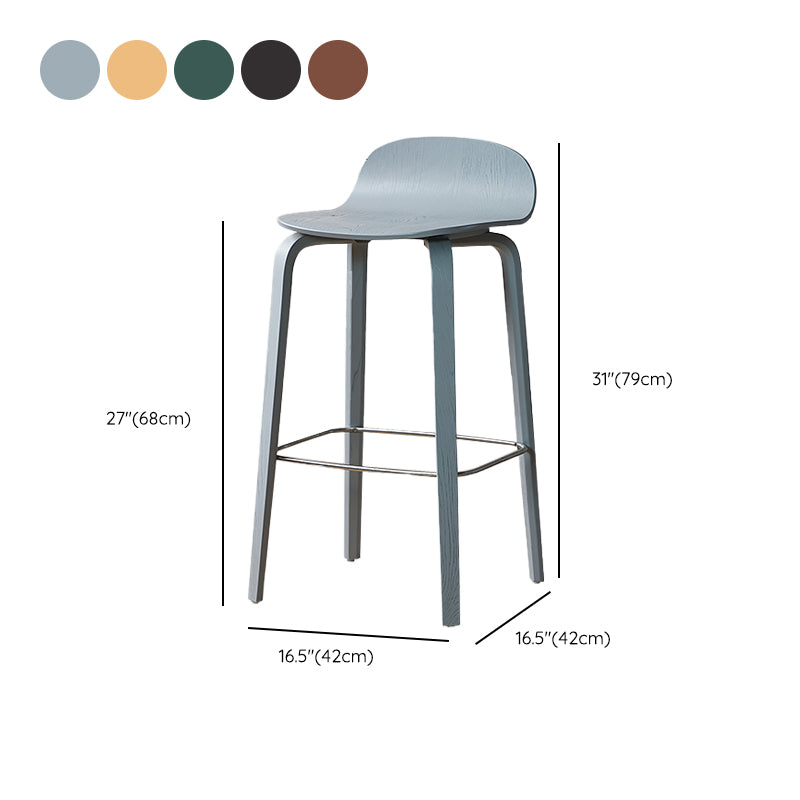 Indoor Armless Low Back Bar Height Stool Beech Solid Wood Bar Stool Clearhalo 'Bar Furniture' 'Bar Stools' 'bar_stools' 'furn' 'furn_bar_stools' 'Furniture' 'Kitchen & Dining Furniture' 6473277