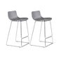 Scandinavian Armless Bar Stool Plastic and Steel Bar Stool for Living Room Grey 2 Piece Set Counter Stool(26"H) Clearhalo 'Bar Furniture' 'Bar Stools' 'bar_stools' 'furn' 'furn_bar_stools' 'Furniture' 'Kitchen & Dining Furniture' 6473454