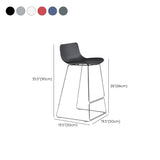 Scandinavian Armless Bar Stool Plastic and Steel Bar Stool for Living Room