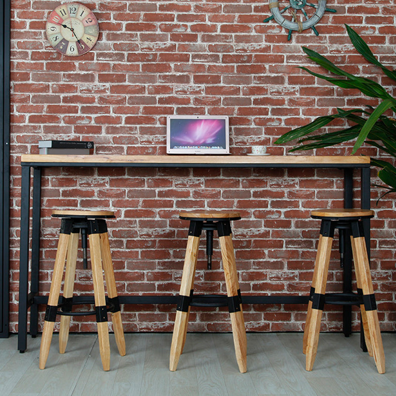 Sgabello da bar regolabile in altezza senza schienale Sgabello da bar industriale in legno massello