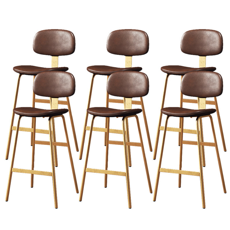 Taburete de bar de cuero Glam, taburete de mostrador con respaldo sin brazos para Bristol