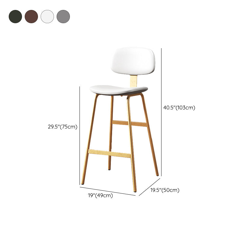 Taburete de bar de cuero Glam, taburete de mostrador con respaldo sin brazos para Bristol