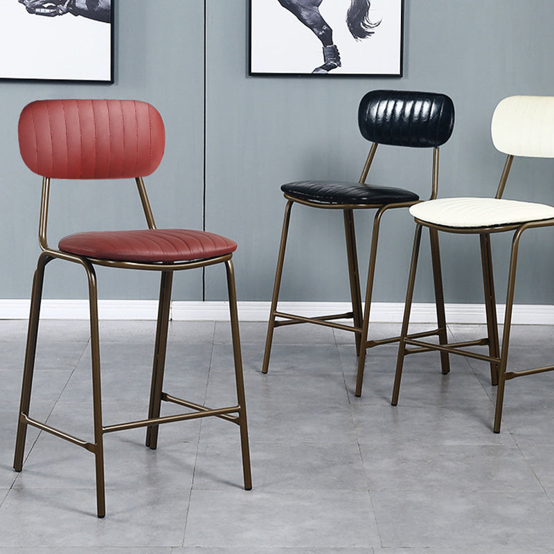 Modern Leather Bar Stool Backrest Counter Stool for Living Room Clearhalo 'Bar Furniture' 'Bar Stools' 'bar_stools' 'furn' 'furn_bar_stools' 'Furniture' 'Kitchen & Dining Furniture' 6473720