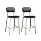 Modern Leather Bar Stool Backrest Counter Stool for Living Room Black 2 Piece Set Clearhalo 'Bar Furniture' 'Bar Stools' 'bar_stools' 'furn' 'furn_bar_stools' 'Furniture' 'Kitchen & Dining Furniture' 6473721