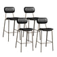 Modern Leather Bar Stool Backrest Counter Stool for Living Room Black 4 Piece Set Clearhalo 'Bar Furniture' 'Bar Stools' 'bar_stools' 'furn' 'furn_bar_stools' 'Furniture' 'Kitchen & Dining Furniture' 6473722