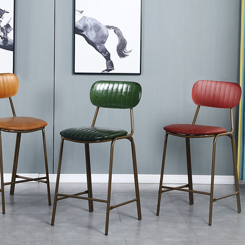 Modern Leather Bar Stool Backrest Counter Stool for Living Room Clearhalo 'Bar Furniture' 'Bar Stools' 'bar_stools' 'furn' 'furn_bar_stools' 'Furniture' 'Kitchen & Dining Furniture' 6473723