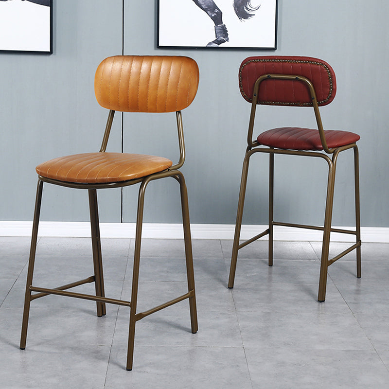 Modern Leather Bar Stool Backrest Counter Stool for Living Room Clearhalo 'Bar Furniture' 'Bar Stools' 'bar_stools' 'furn' 'furn_bar_stools' 'Furniture' 'Kitchen & Dining Furniture' 6473725