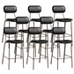 Modern Leather Bar Stool Backrest Counter Stool for Living Room Black 8 Piece Set Clearhalo 'Bar Furniture' 'Bar Stools' 'bar_stools' 'furn' 'furn_bar_stools' 'Furniture' 'Kitchen & Dining Furniture' 6473726