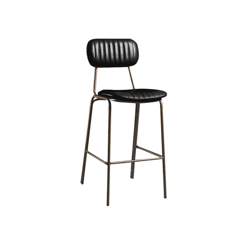 Modern Leather Bar Stool Backrest Counter Stool for Living Room Clearhalo 'Bar Furniture' 'Bar Stools' 'bar_stools' 'furn' 'furn_bar_stools' 'Furniture' 'Kitchen & Dining Furniture' 6473728