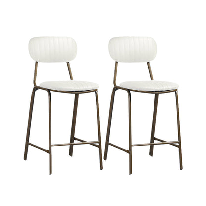 Modern Leather Bar Stool Backrest Counter Stool for Living Room White 2 Piece Set Clearhalo 'Bar Furniture' 'Bar Stools' 'bar_stools' 'furn' 'furn_bar_stools' 'Furniture' 'Kitchen & Dining Furniture' 6473729