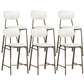 Modern Leather Bar Stool Backrest Counter Stool for Living Room White 6 Piece Set Clearhalo 'Bar Furniture' 'Bar Stools' 'bar_stools' 'furn' 'furn_bar_stools' 'Furniture' 'Kitchen & Dining Furniture' 6473732