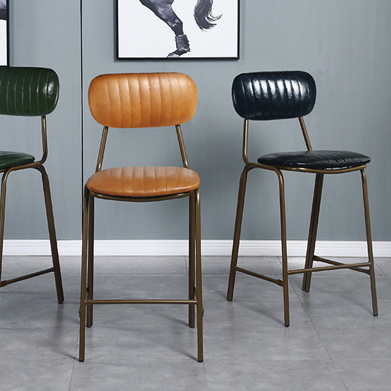 Modern Leather Bar Stool Backrest Counter Stool for Living Room Clearhalo 'Bar Furniture' 'Bar Stools' 'bar_stools' 'furn' 'furn_bar_stools' 'Furniture' 'Kitchen & Dining Furniture' 6473734