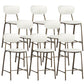 Modern Leather Bar Stool Backrest Counter Stool for Living Room White 8 Piece Set Clearhalo 'Bar Furniture' 'Bar Stools' 'bar_stools' 'furn' 'furn_bar_stools' 'Furniture' 'Kitchen & Dining Furniture' 6473735