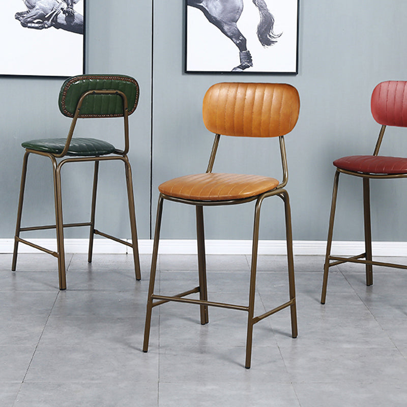 Modern Leather Bar Stool Backrest Counter Stool for Living Room Clearhalo 'Bar Furniture' 'Bar Stools' 'bar_stools' 'furn' 'furn_bar_stools' 'Furniture' 'Kitchen & Dining Furniture' 6473736