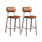 Modern Leather Bar Stool Backrest Counter Stool for Living Room Brown 2 Piece Set Clearhalo 'Bar Furniture' 'Bar Stools' 'bar_stools' 'furn' 'furn_bar_stools' 'Furniture' 'Kitchen & Dining Furniture' 6473737