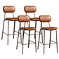 Modern Leather Bar Stool Backrest Counter Stool for Living Room Brown 4 Piece Set Clearhalo 'Bar Furniture' 'Bar Stools' 'bar_stools' 'furn' 'furn_bar_stools' 'Furniture' 'Kitchen & Dining Furniture' 6473738