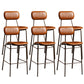 Modern Leather Bar Stool Backrest Counter Stool for Living Room Brown 6 Piece Set Clearhalo 'Bar Furniture' 'Bar Stools' 'bar_stools' 'furn' 'furn_bar_stools' 'Furniture' 'Kitchen & Dining Furniture' 6473741