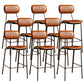 Modern Leather Bar Stool Backrest Counter Stool for Living Room Brown 8 Piece Set Clearhalo 'Bar Furniture' 'Bar Stools' 'bar_stools' 'furn' 'furn_bar_stools' 'Furniture' 'Kitchen & Dining Furniture' 6473743