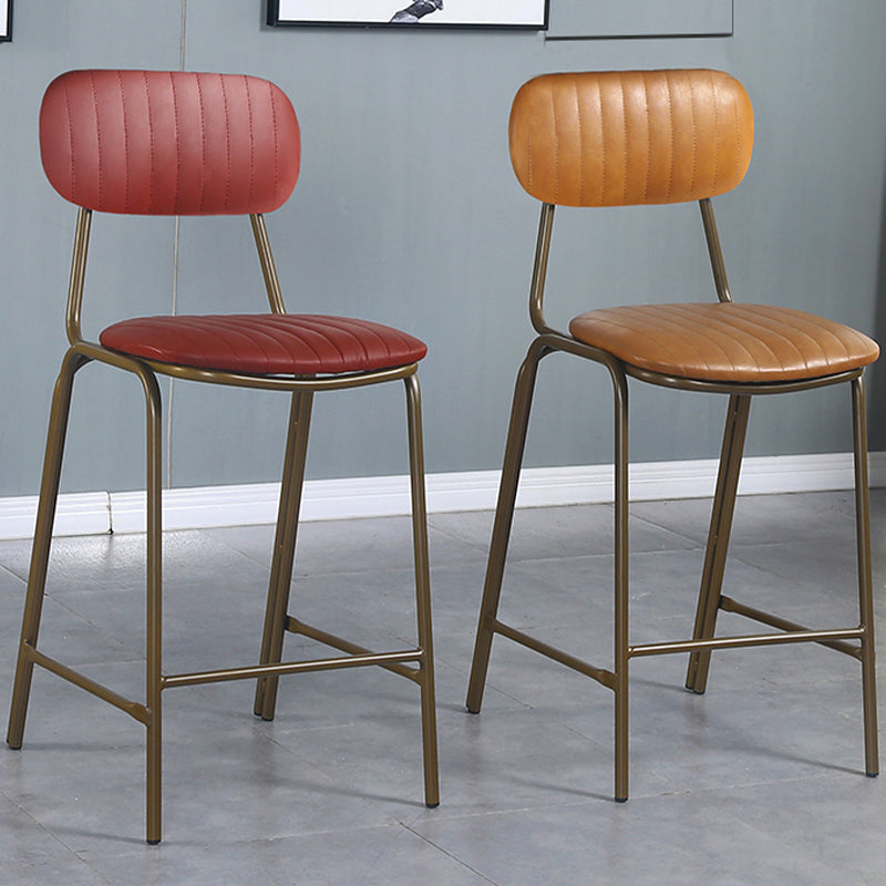 Modern Leather Bar Stool Backrest Counter Stool for Living Room Clearhalo 'Bar Furniture' 'Bar Stools' 'bar_stools' 'furn' 'furn_bar_stools' 'Furniture' 'Kitchen & Dining Furniture' 6473744