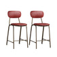 Modern Leather Bar Stool Backrest Counter Stool for Living Room Burgundy 2 Piece Set Clearhalo 'Bar Furniture' 'Bar Stools' 'bar_stools' 'furn' 'furn_bar_stools' 'Furniture' 'Kitchen & Dining Furniture' 6473745